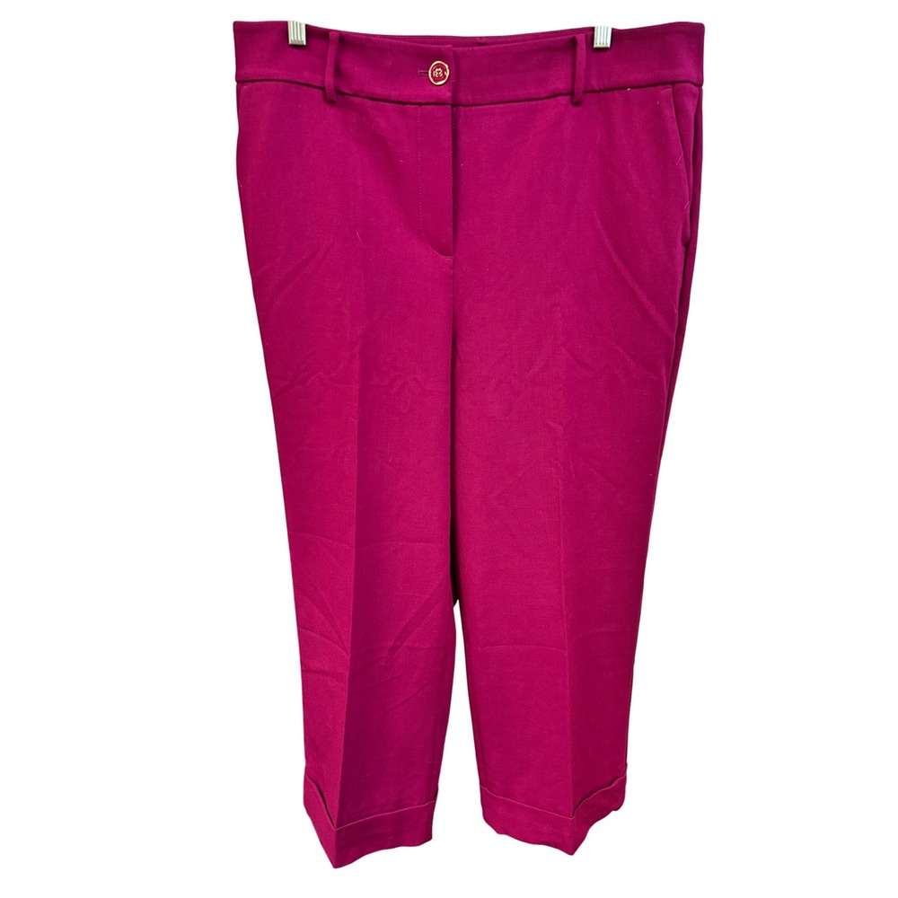 Talbots Women's Cropped Pants Size 16 Magenta‎ Pink Career Business Casual